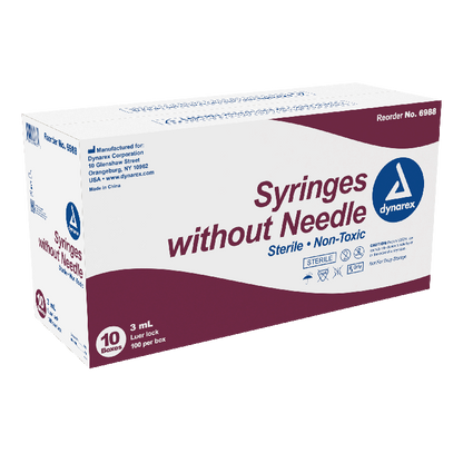 Dynarex Syringe without Needle - Non Toxic - Luer Lock