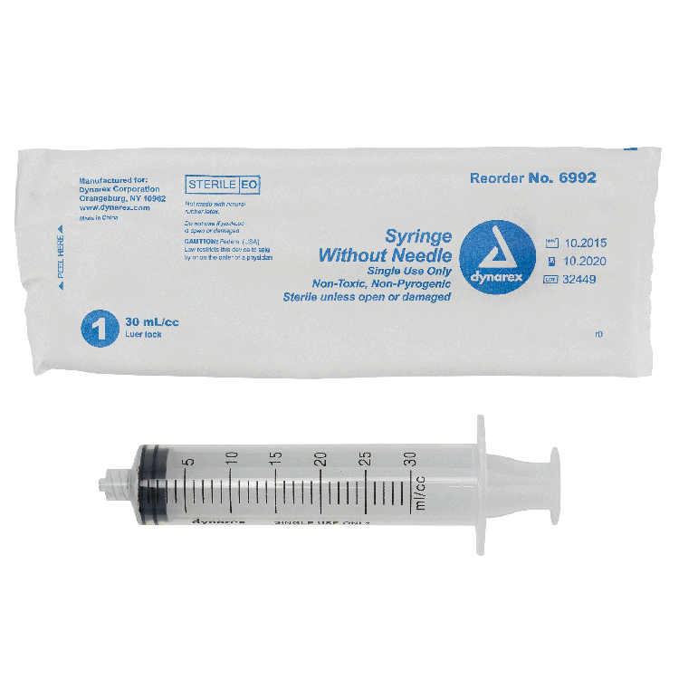 Dynarex Syringe without Needle - Non Toxic - Luer Lock