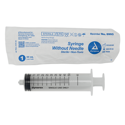 Dynarex Syringe without Needle - Non Toxic - Luer Lock