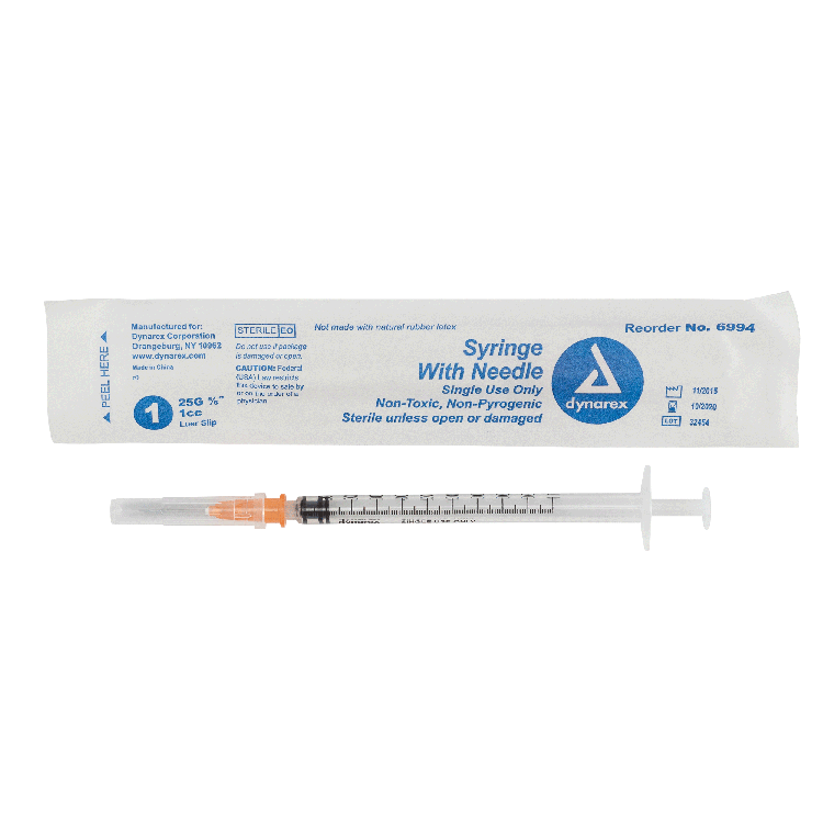 Dynarex Syringes With Needle - 1cc (800 Count)