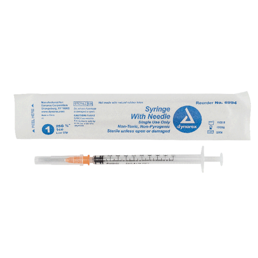 Dynarex Syringes With Needle - 1cc (800 Count)