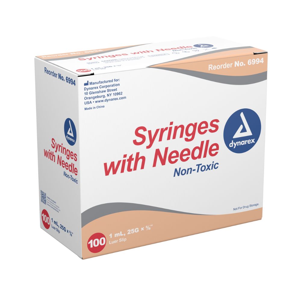 Dynarex Syringes With Needle - 1cc (800 Count)