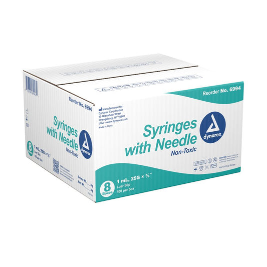 Dynarex Syringes With Needle - 1cc (800 Count)