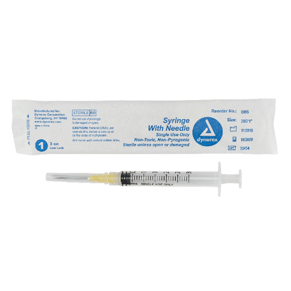 Dynarex Syringes With Needle - 3cc (800 Count)