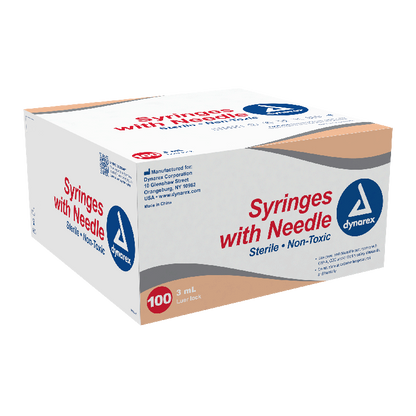 Dynarex Syringes With Needle - 3cc (800 Count)