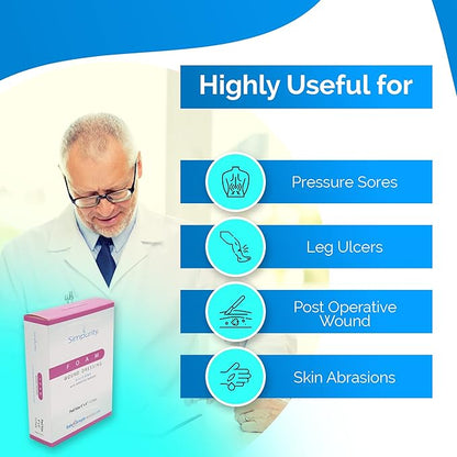 Safe N Simple Simpurity Foam Wound Dressing Silicone with Adhesive Border (192 Count)