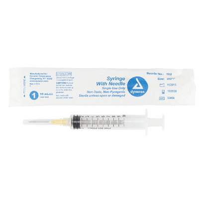 Dynarex Syringes With Needle - 10cc (400 Count)