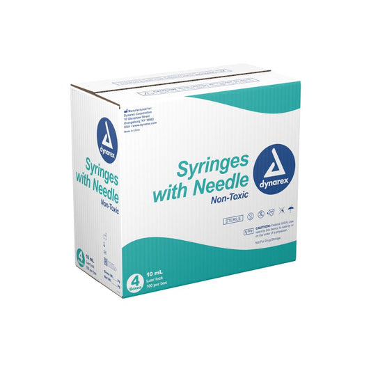 Dynarex Syringes With Needle - 10cc (400 Count)
