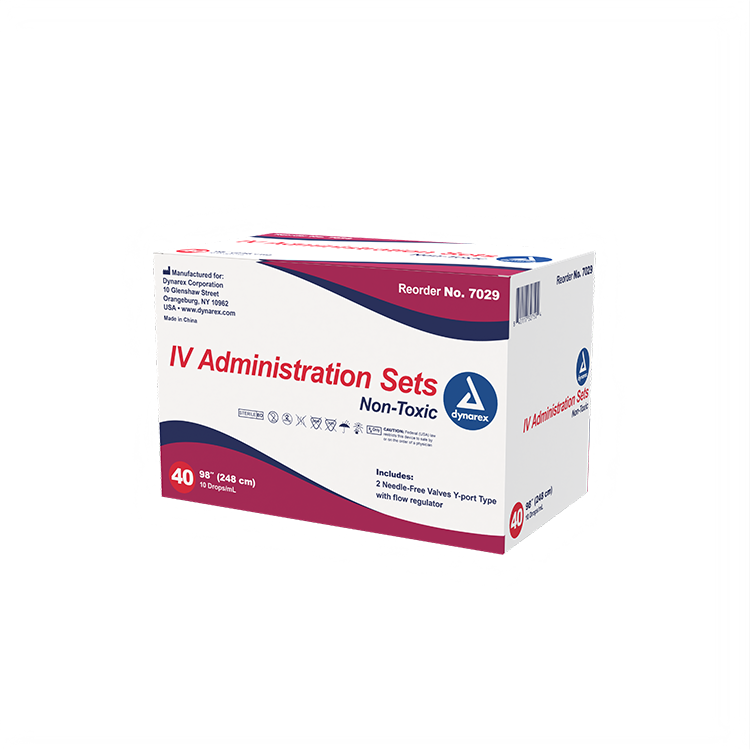 Dynarex IV administration set - 10 drops 98" (40 Count)