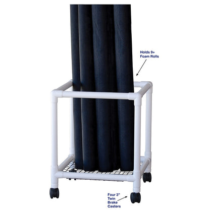 MJM International 7030 Foam roll storage cart, holds 9 + rolls
