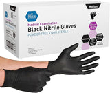 MedPride Black Nitrile Exam Gloves Powder Free Non Sterile - 4 Mil Thick- 50 Gloves / Case of 20 (1000 count)