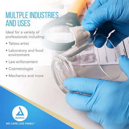 Dynarex Safe-Touch Blue Nitrile Exam Gloves - Non-Latex, Powder-Free - 100/box, 10bxs/case (1000 Count)