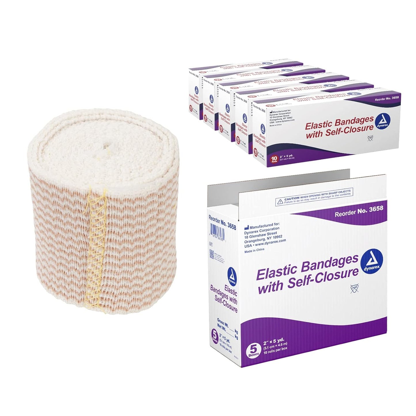 Dynarex Elastic Bandage w/ Self-Closure, 10ea/bx, 5bxs/cs (50 Count)
