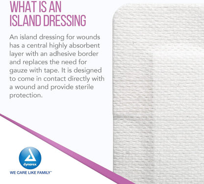 Dynarex Island Dressing Sterile, 2" x 3.5" - 50ea/bx  6bxs/cs (300 Count)