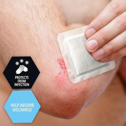 Medpride 4" x 4" Waterproof Adhesive Border Foam Wound Dressing, 10/Pack, Case of 20 (200 Count)