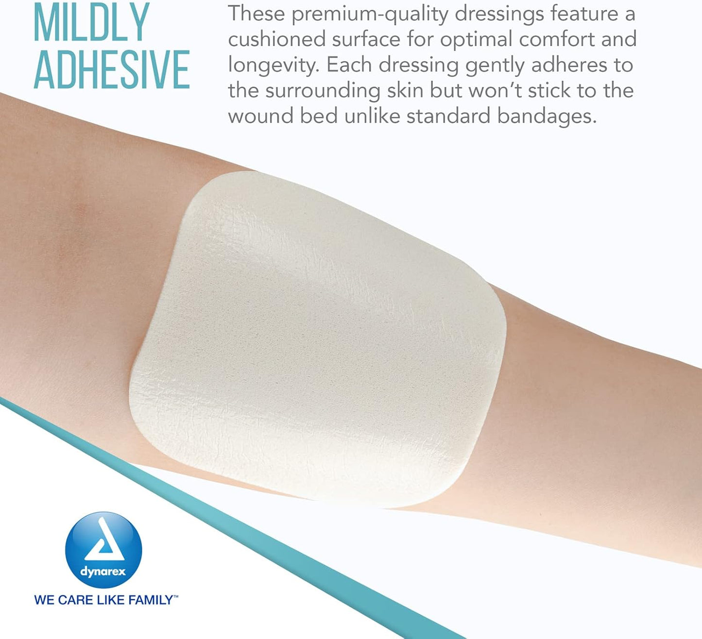 Dynarex DynaDerm - Hydrocolloid Foam, 4" x 4", 5ea/bx, 12bxs/cs (60 Count)