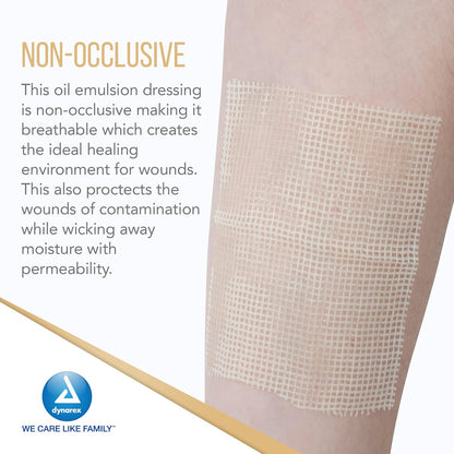 Dynarex Oil Emulsion Dressing, 3" x 8", 24ea/bx 6bxs/cs (144 Count)