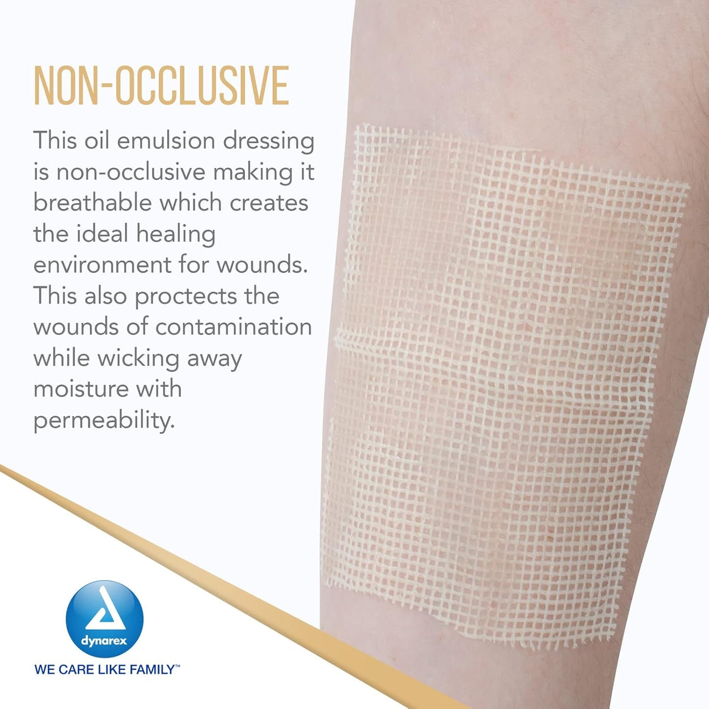 Dynarex Oil Emulsion Dressing, 3" x 3", 50ea/bx 4bxs/cs (100 Count)