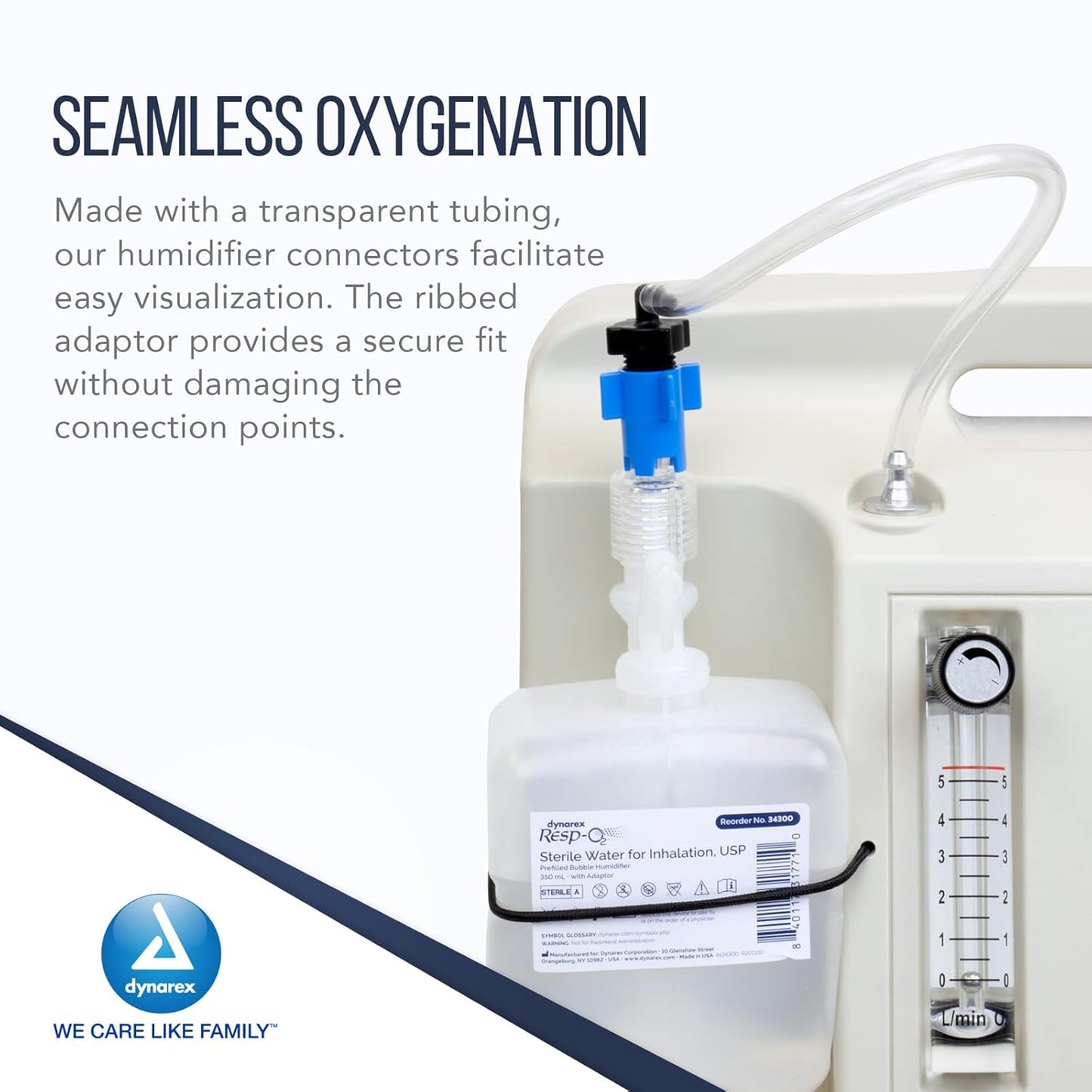 Dynarex Oxygen Humidifier Elbow Tubing Connector (10 Count)