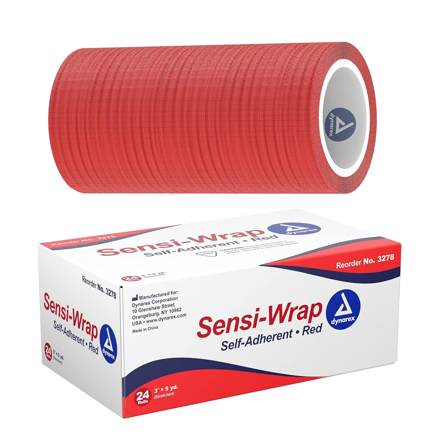 Dynarex Sensi Wrap, Self-Adherent, Red