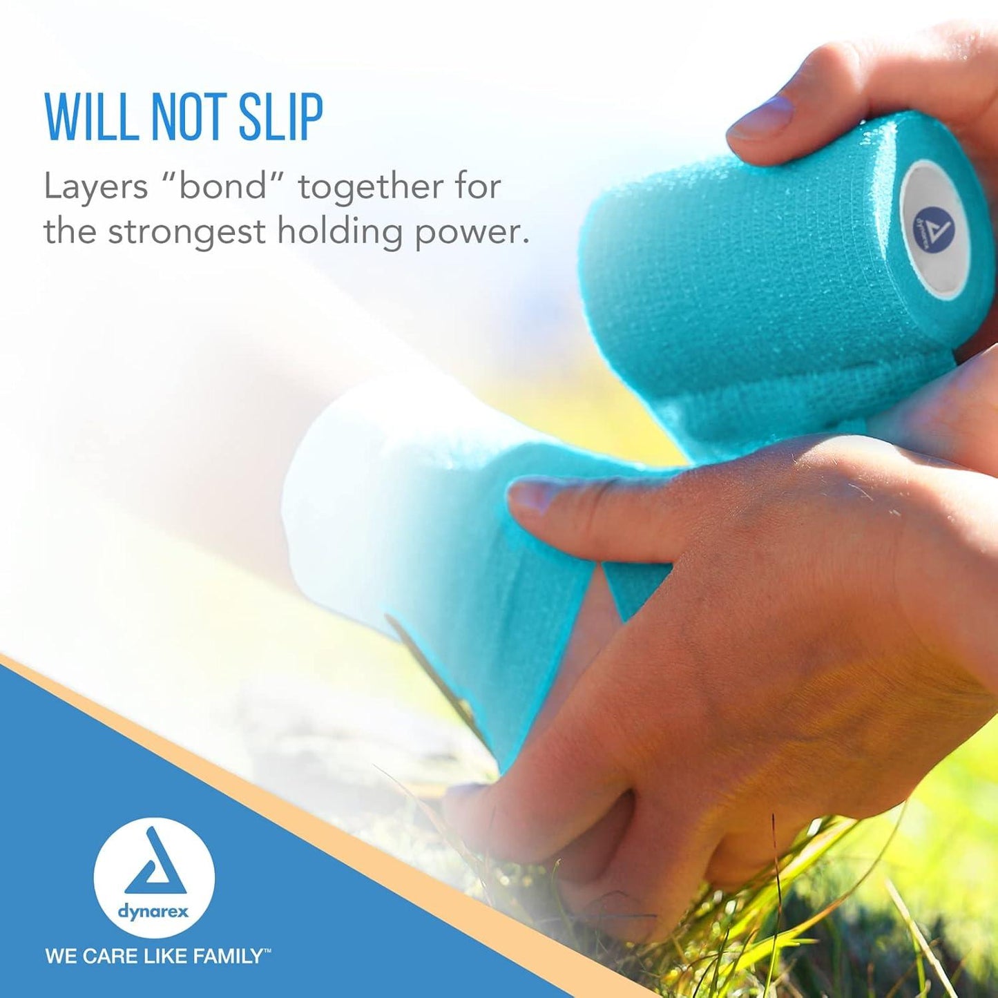 Dynarex Sensi Wrap, Self-Adherent, Light Blue