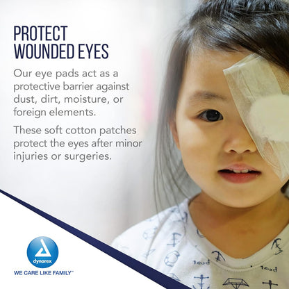 Dynarex Oval Eye Pads - Sterile, 2 5/8" x 1 5/8"  50ea/bx, 12bxs/cs (600 Count)