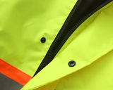 Kiwi High Visibility 3-in-1 Hooded & Fleece Lined ANSI/ISEA 107-2020, Type R, Class 3 Two Tone, Contrast Trimmed Water Resistant Neon Safety Jacket [R71500]