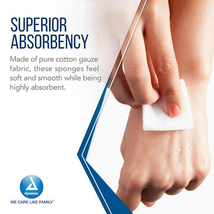 Dynarex Surgical Gauze Sponge - Sterile 2's, 2" x 2" 8 Ply - 50ea/bx, 30bxs/cs (1500 Count)
