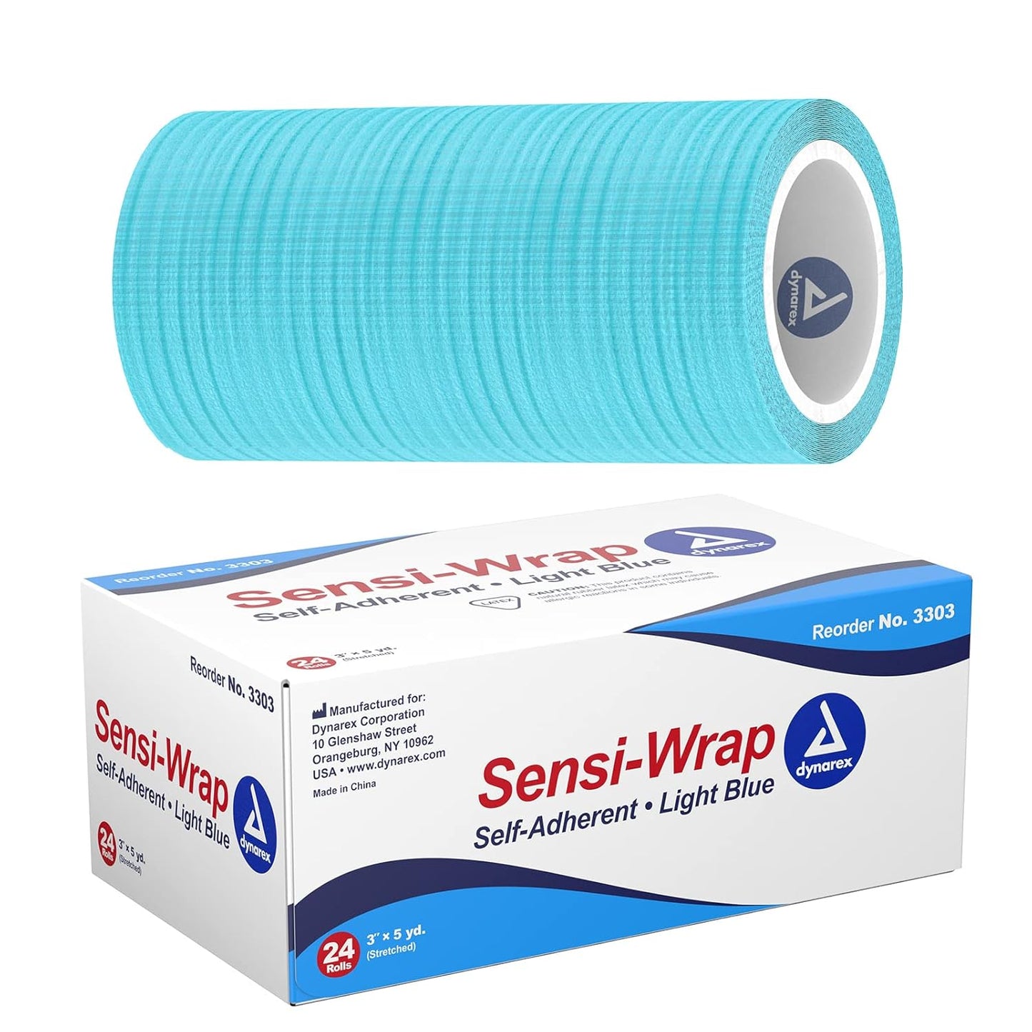 Dynarex Sensi Wrap, Self-Adherent, Light Blue