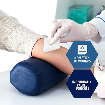 MedPride Sterile Gauze Pads for Wound Dressing & First Aid Kit - 1's, 4x4 - 12 Ply - 100/box, Case of 12 (1200 count)