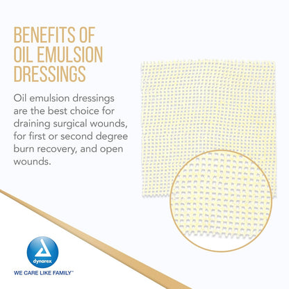 Dynarex Oil Emulsion Dressing, 3" x 3", 50ea/bx 4bxs/cs (100 Count)