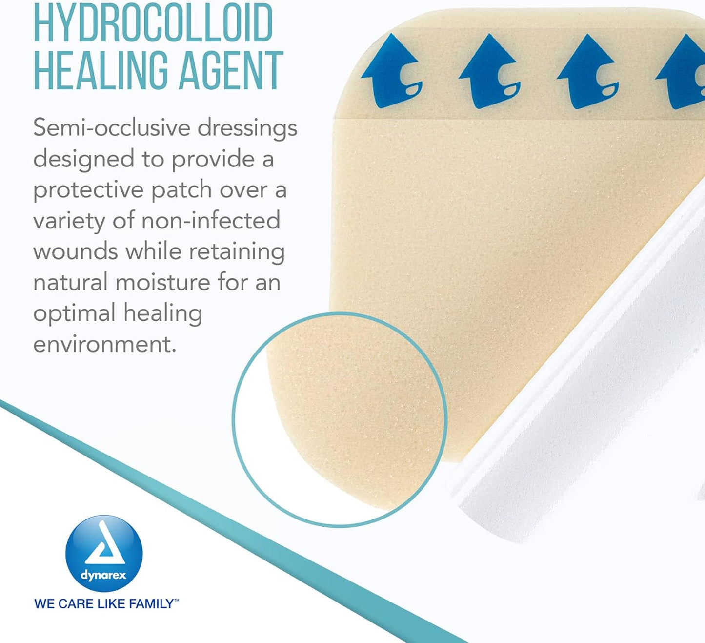 Dynarex DynaDerm - Hydrocolloid Foam, 4" x 4", 5ea/bx, 12bxs/cs (60 Count)