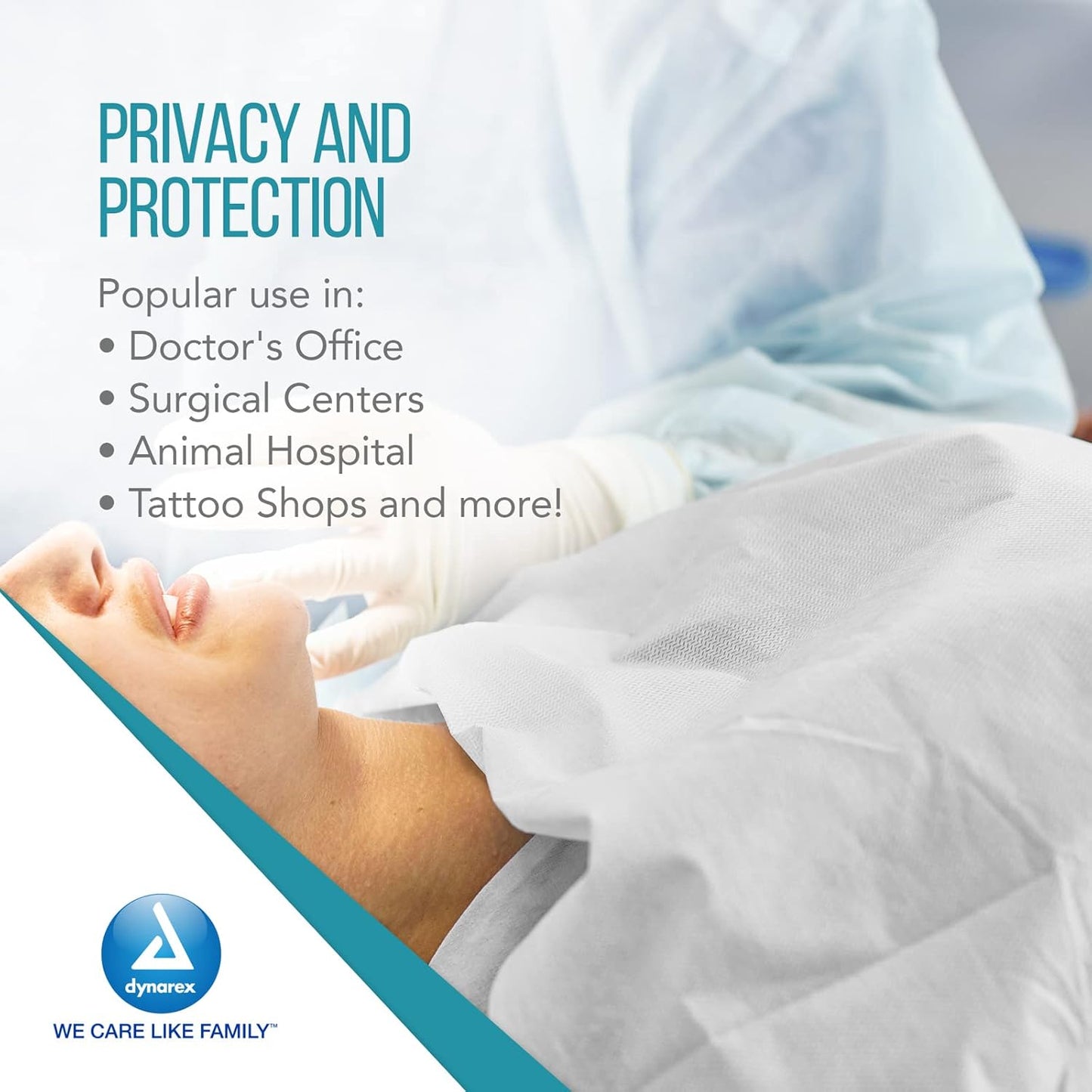 Dynarex Drape Sheets, 40" x 72" - White (50 Count)