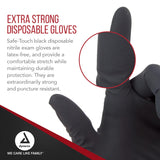 Dynarex Safe-Touch Black Nitrile Exam Gloves, Powder-Free, 100/bx, 10bxs/cs (1000 Count)
