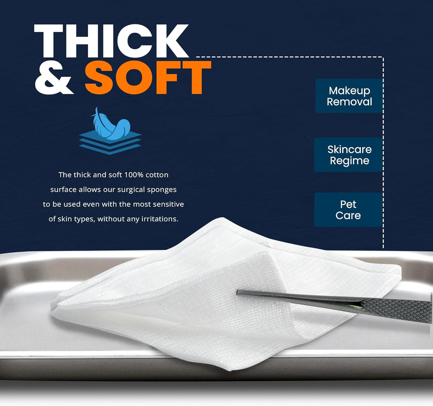 Medpride All Gauze Surgical Sponge Non-Sterile - 4”x 4”, 12-ply Extra Absorbent Sponges, 200/Box, Case of 10 (2,000 Count)