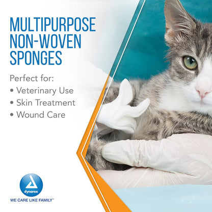 Dynarex Non-Woven Sponge - Sterile 2's, 4" x 4" 4 Ply, 25ea/bx, 24bxs/cs (600 Count)