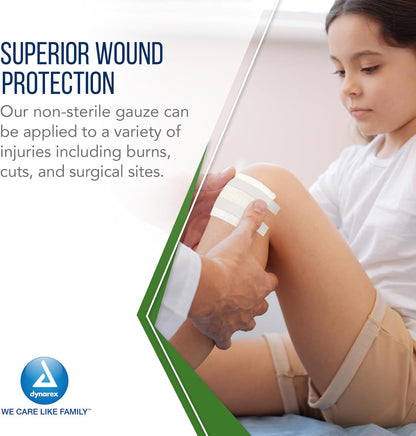 Dynarex Advantage Surgical Sponges, 4" x 4" 8 Ply  200ea/bx, 20bxs/cs (4000 Count)