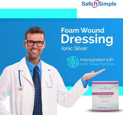 Safe N Simple Simpurity Foam Wound Dressing Ionic Silver (192 Count)