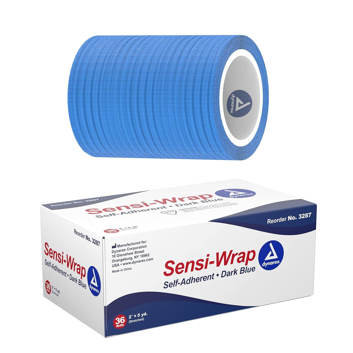 Dynarex Sensi Wrap, Self-Adherent, Dark Blue