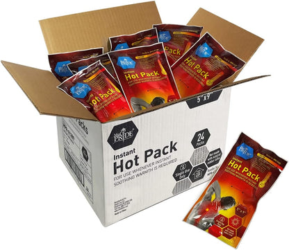MedPride Instant Hot Packs Disposable Warm Compress Heating Pads - 5" x 9" - 24/cs.
