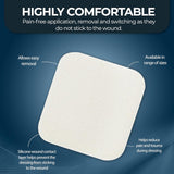 Medpride Foam Dressings 6"x6" - Sterile, Hydrophilic, Highly Absorbent- Soft, Non-Adhesive Pads, 10/Pack, Case of 20 (200 Count)