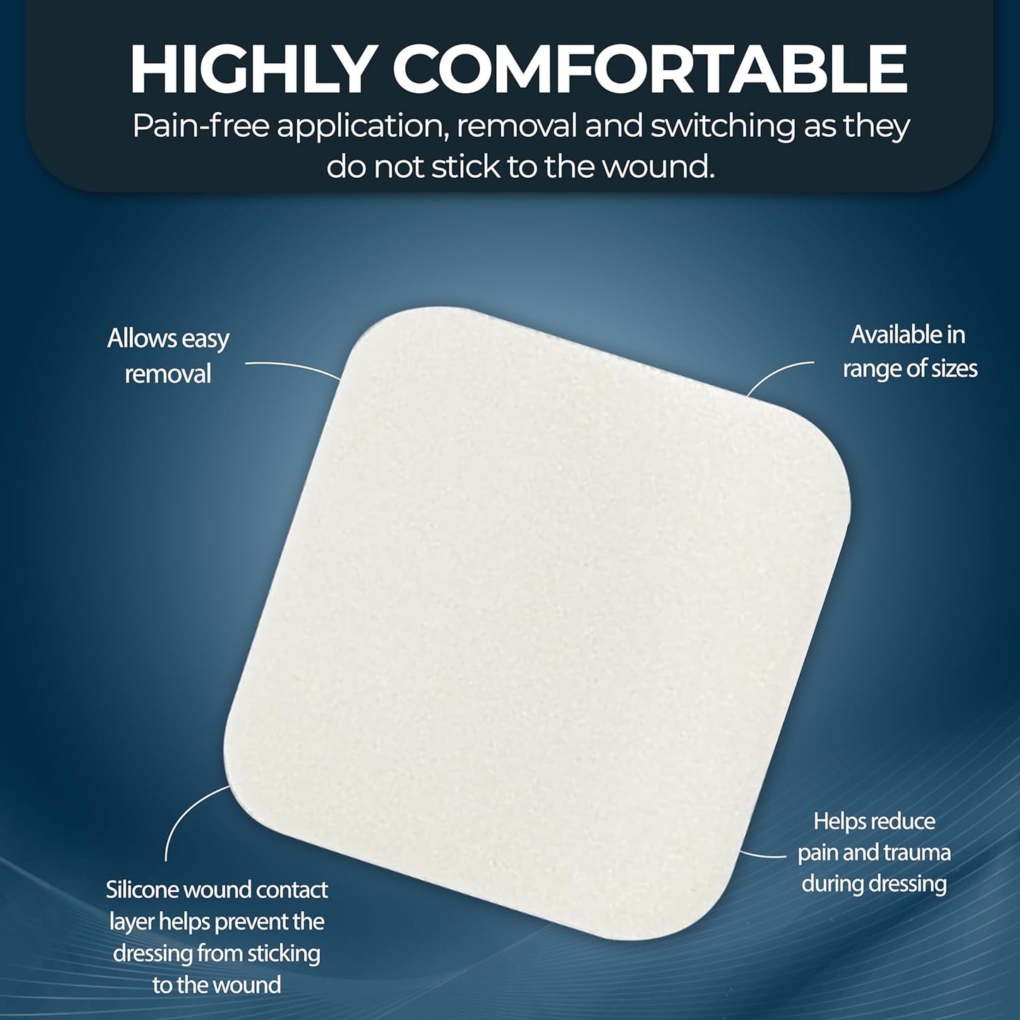 Medpride Foam Dressings -10 Pack, 4''X4.25'' - Sterile, Hydrophilic, Highly Absorbent- Soft, Non-Adhesive Pads, 10/Pack, Case of 20 (200 Count)