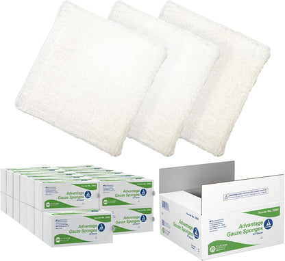 Dynarex Advantage Surgical Sponges, 2" x 2" 8 Ply  200ea/bx, 25bxs/cs (5000 Count)