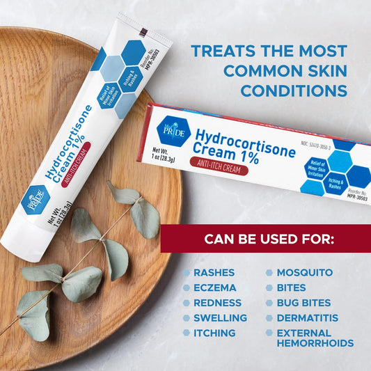 MedPride Hydrocortisone Cream 1% Dermatitis Cream Anti Itch Cream for Itchy Skin Relief, 1oz. Tubes - Indv. Boxed - 72/cs.