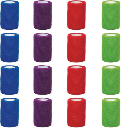 Medpride Self-Adherent Wrap, 3"x5" yds. - Rainbow - Latex Free - 16 rolls/Box, Case of 16 (256 Count)