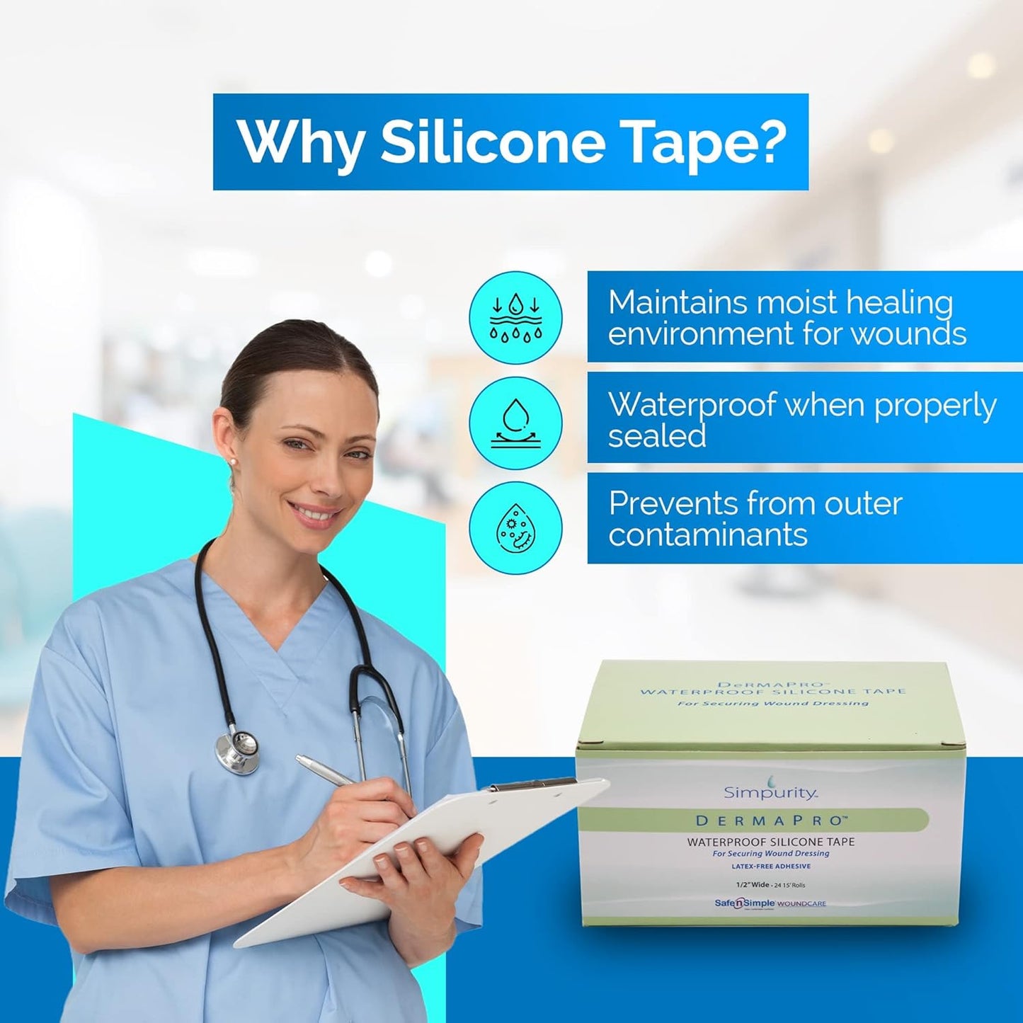 Safe N Simple Simpurity DermaPro Silicone Waterproof Tape