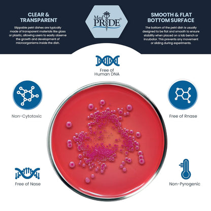MedPride Slippable Petri Dishes with Lids, Sterile 90mmx15mm -  20 Pack of 25 (500 Count)