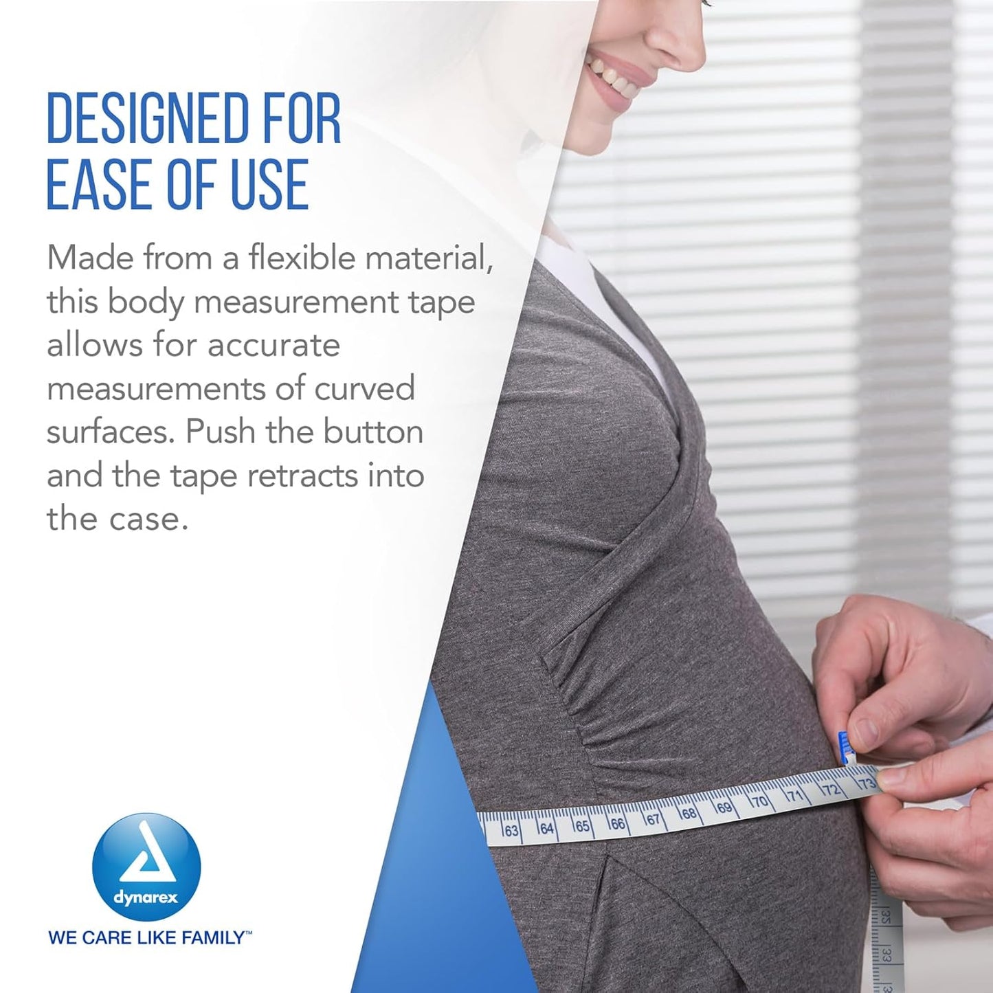 Dynarex Retractable Tape Measure, 72" - 6ea/bx, 24bxs/cs (144 Count)