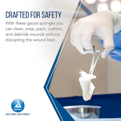 Dynarex Surgical Gauze Sponge - Sterile 2's, 2" x 2" 8 Ply - 50ea/bx, 30bxs/cs (1500 Count)