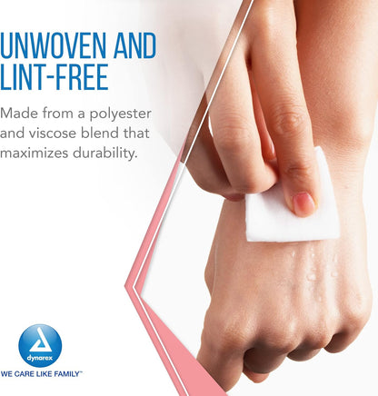 Dynarex Non-Woven Sponge, 4" x 4" 4 Ply   200ea/bx, 10bxs/cs (2000 Count)